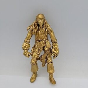 Zizzle Pirates Of The Caribbean Jack Sparrow Gold Action Figure 3.75 Inch Toy
